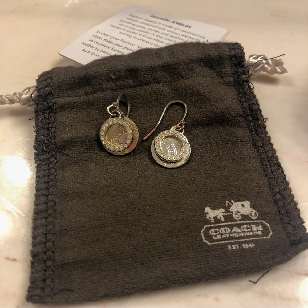Coach Gold and Crystal Earrings